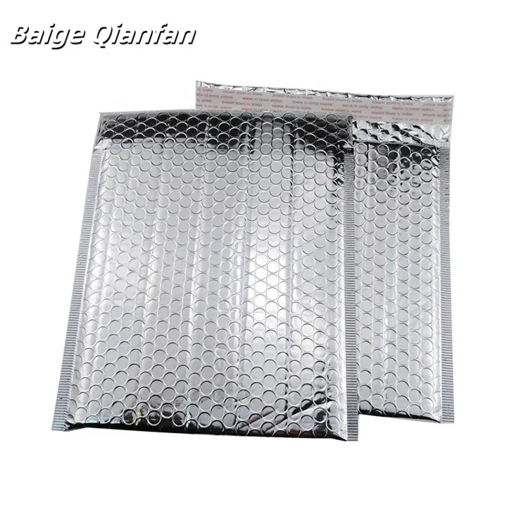 Sidabrinės folijos burbulinis vokas su paminkštintu laišku