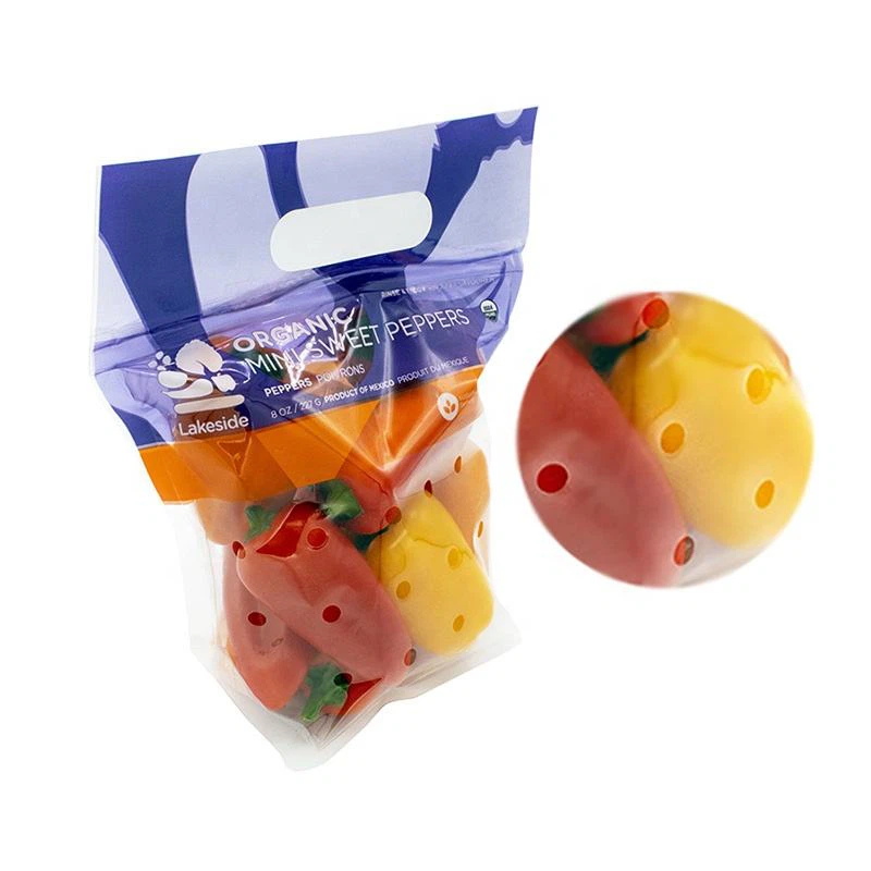 Vaisių ir daržovių maišelis su skylutėmis